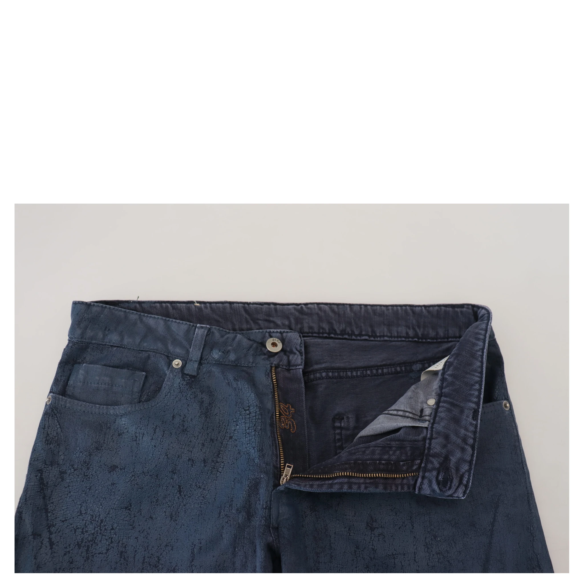 Blue Cotton Tapered Slim Fit Men Casual Denim Jeans