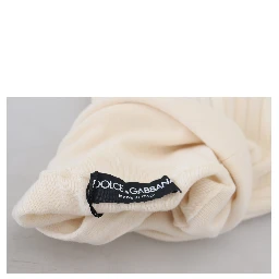 Ivory Turtleneck Distressed Cuff Pullover Sweater