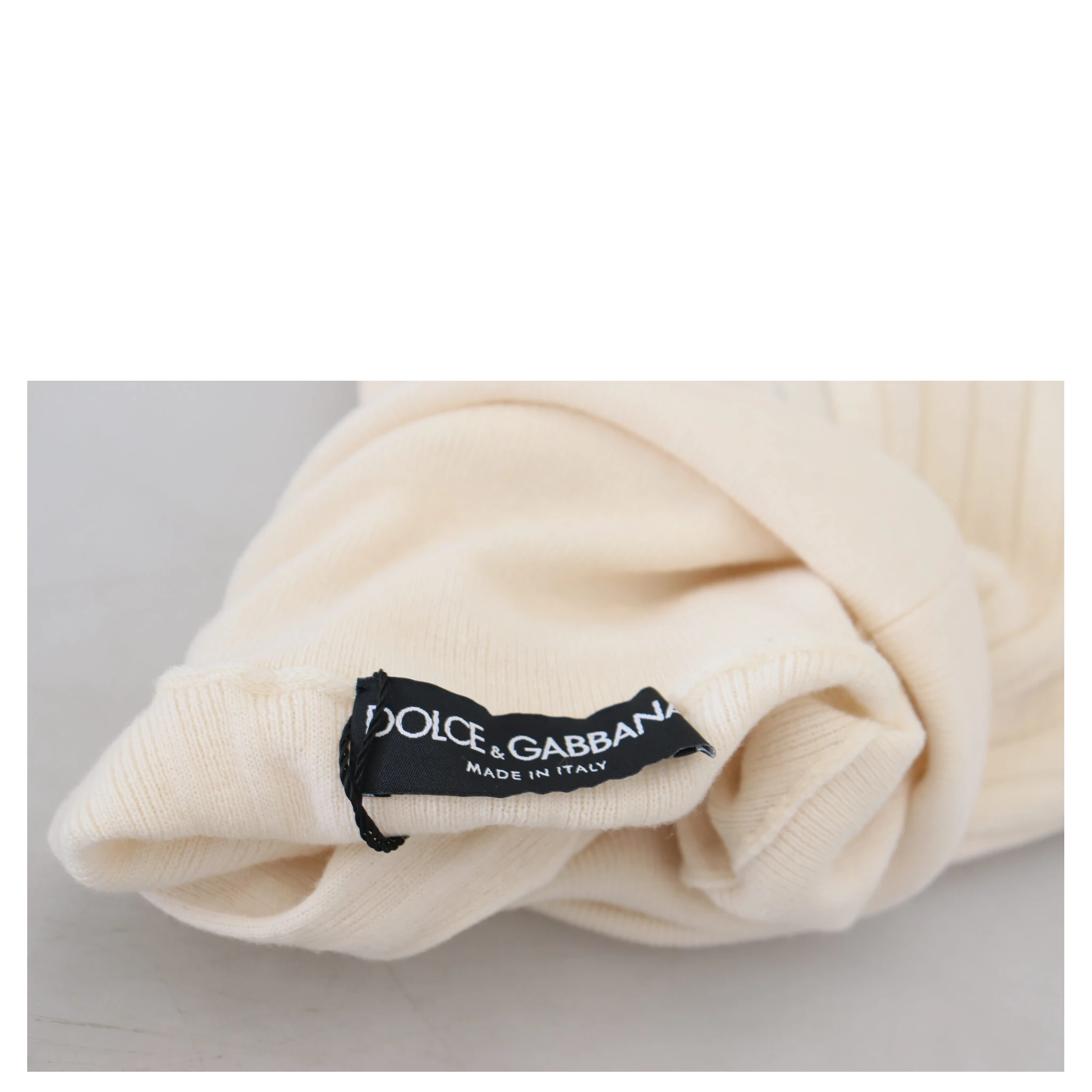 Ivory Turtleneck Distressed Cuff Pullover Sweater