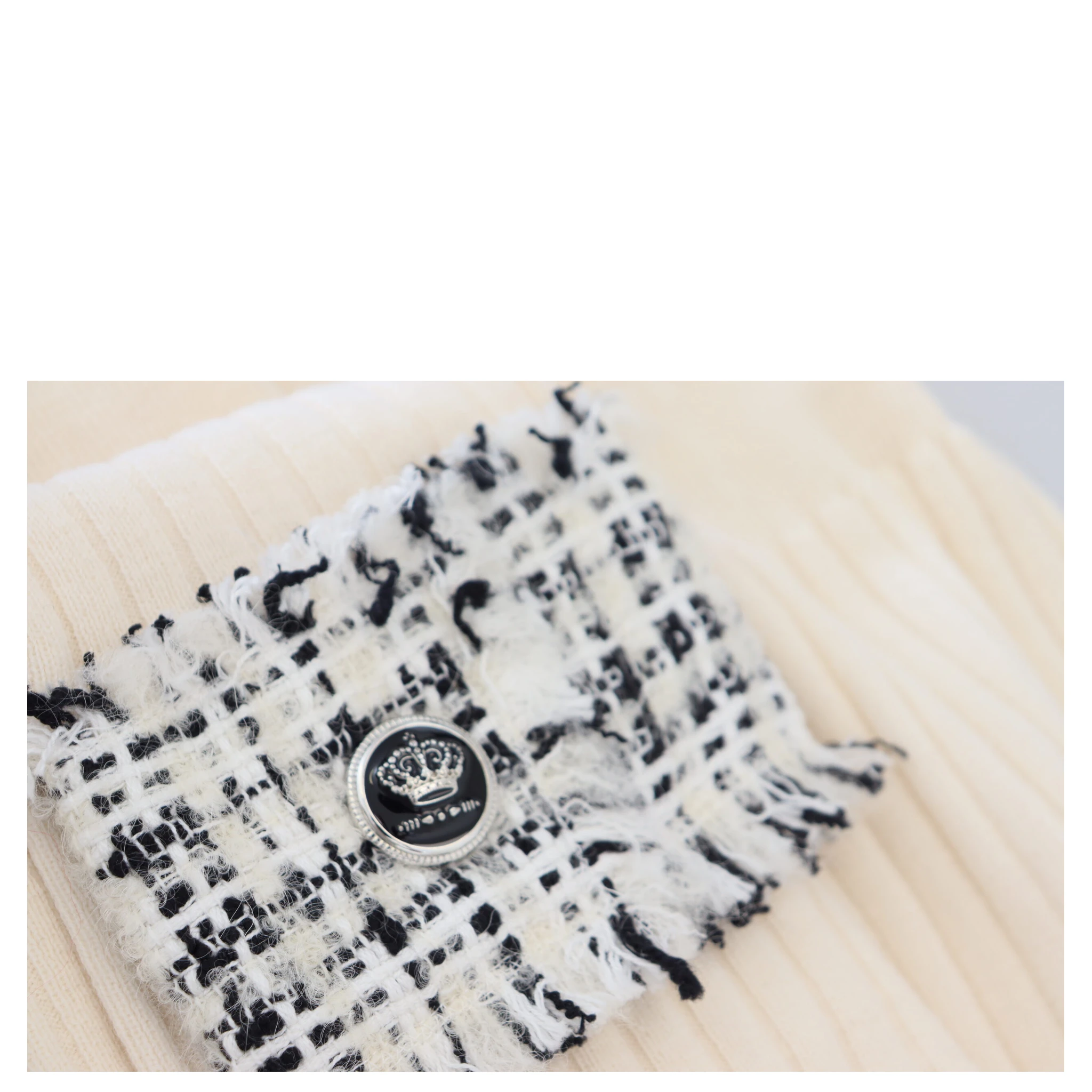 Ivory Turtleneck Distressed Cuff Pullover Sweater