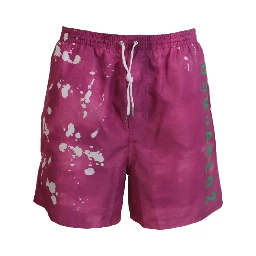 Pink Tie Dye Logo Men Beachwear Shorts Swimwear
