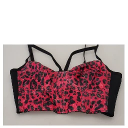 Pink Leopard Print Cropped Bustier Corset Top