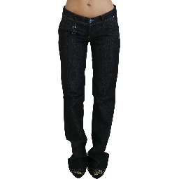 Blue Low Waist Straight Denim Pants Jeans