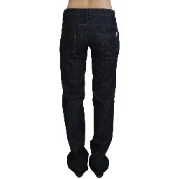 Blue Low Waist Straight Denim Pants Jeans