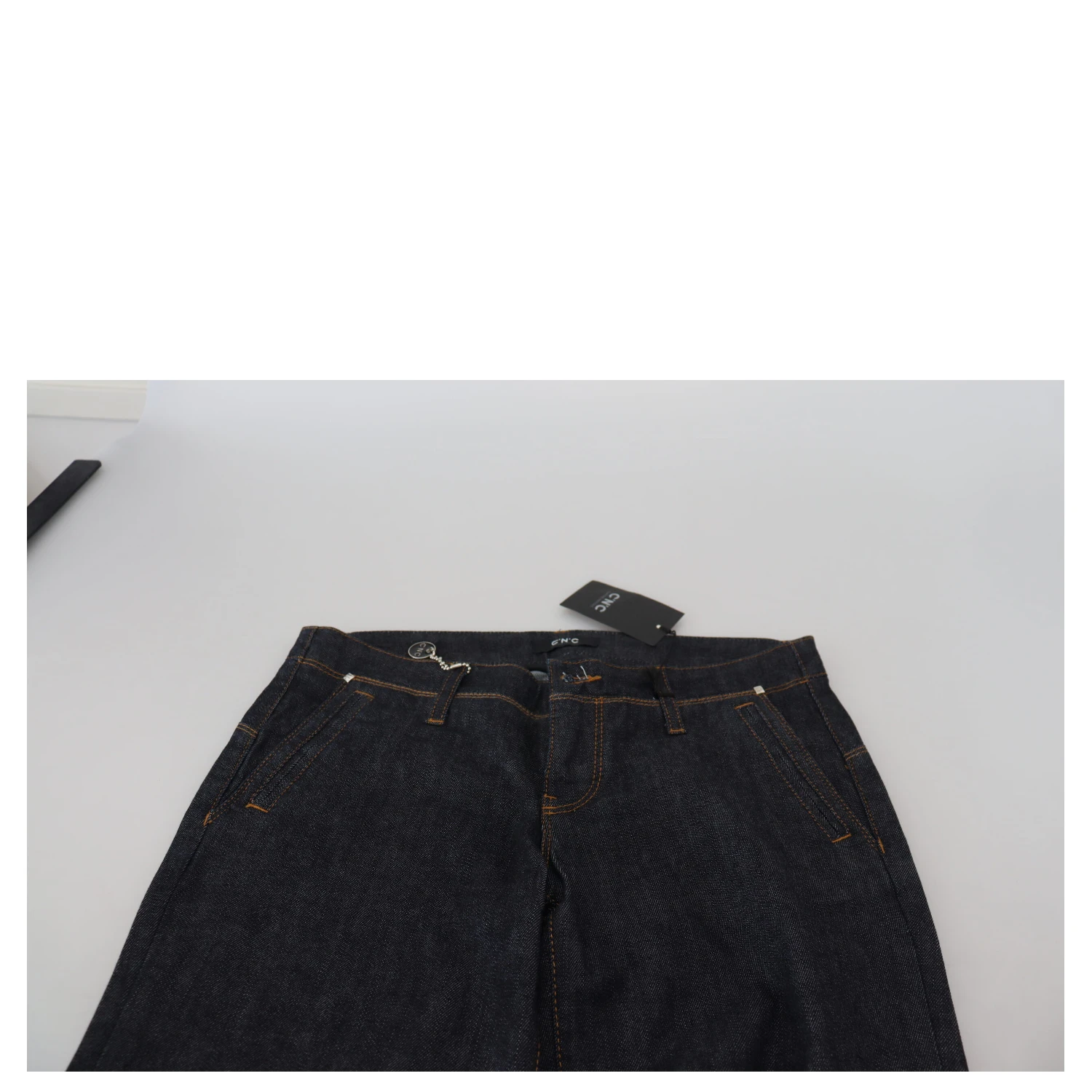 Blue Low Waist Straight Denim Pants Jeans