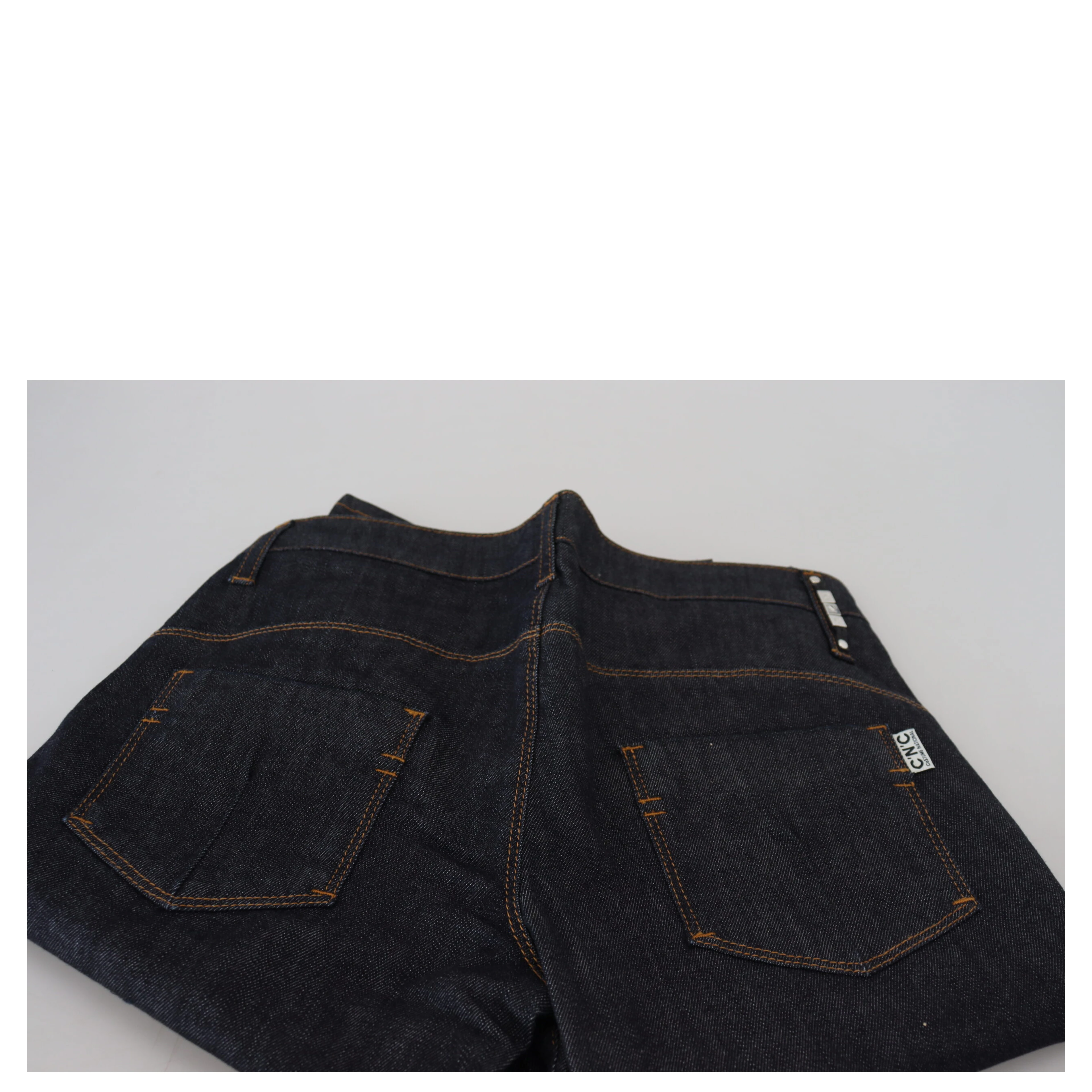 Blue Low Waist Straight Denim Pants Jeans