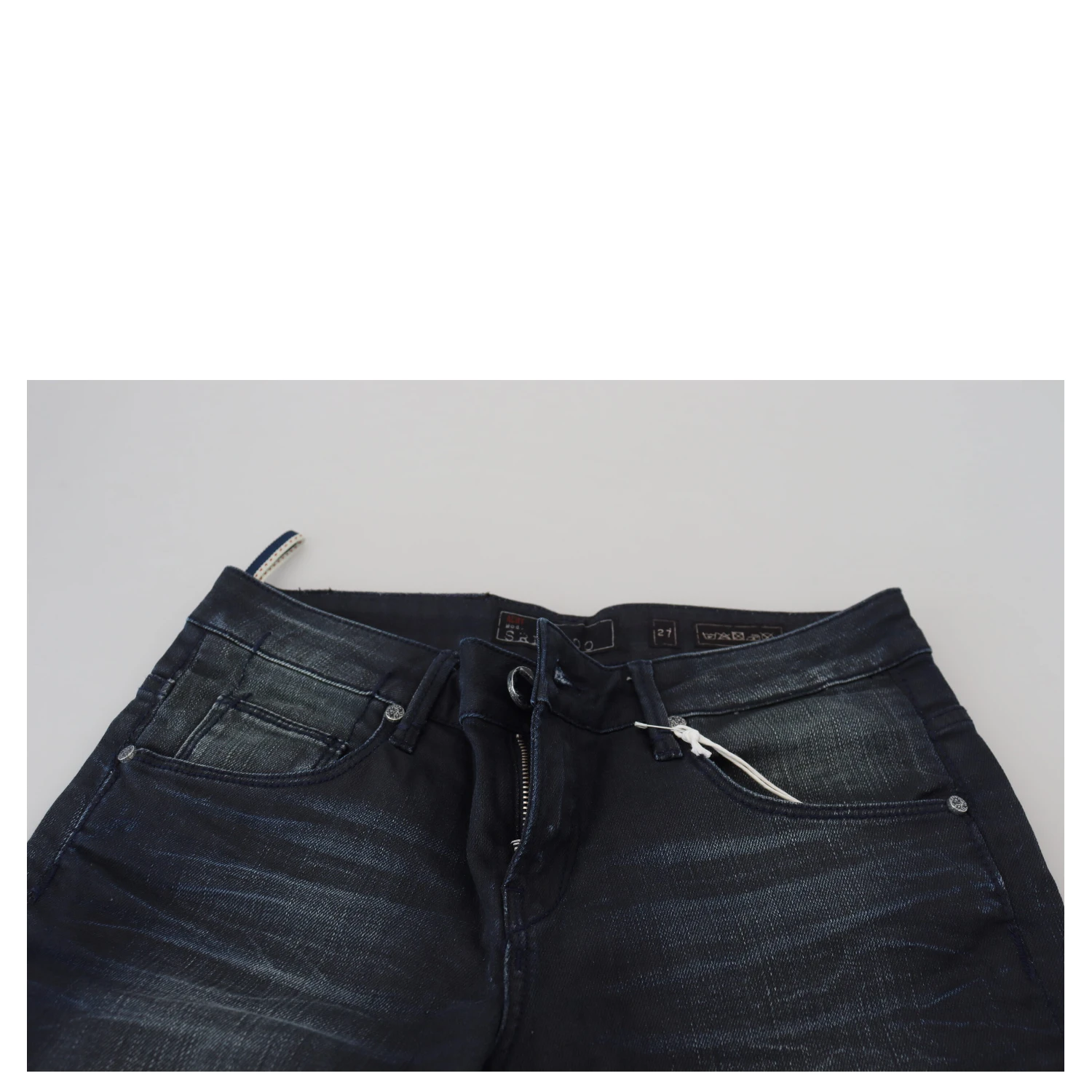 Blue Washed Low Waist Slim Fit Cotton Denim Jeans