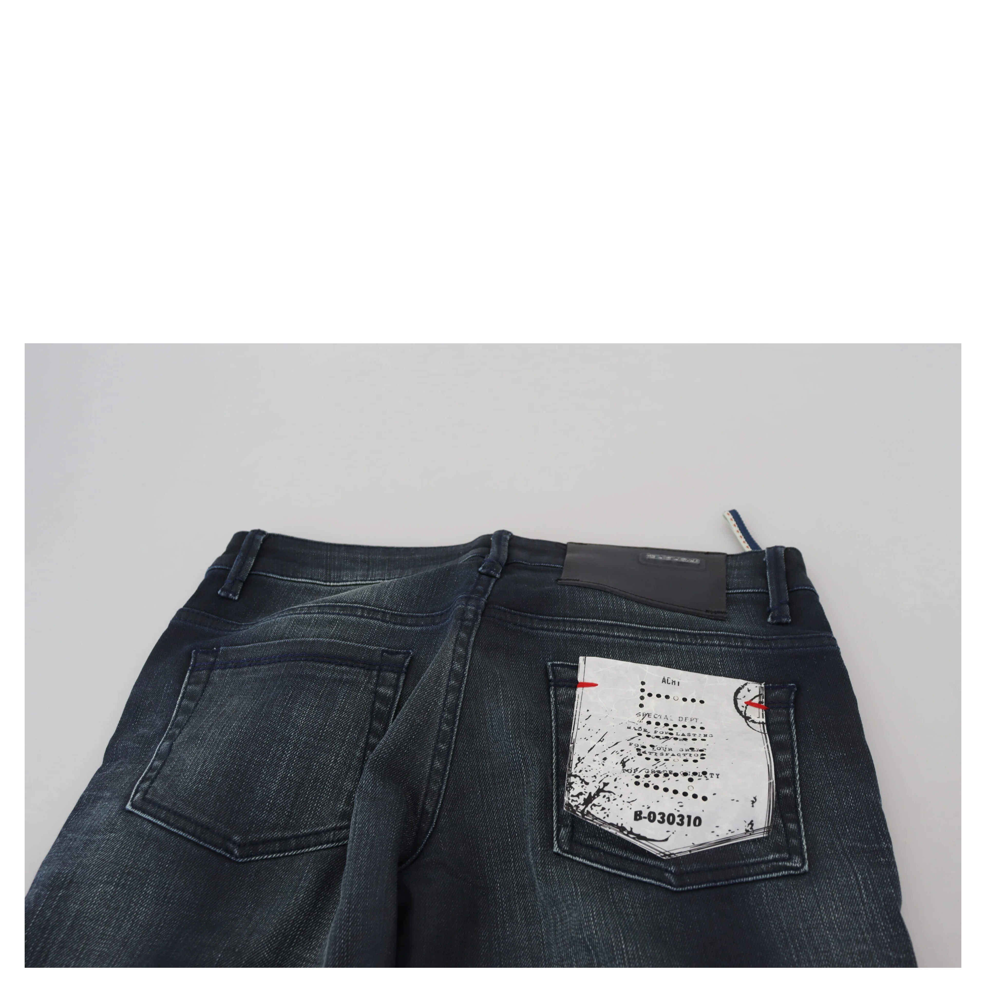 Blue Washed Low Waist Slim Fit Cotton Denim Jeans