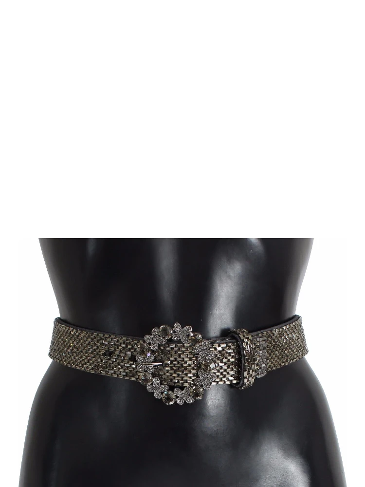 Multicolor Wide Crystal Buckle Sequined Belt