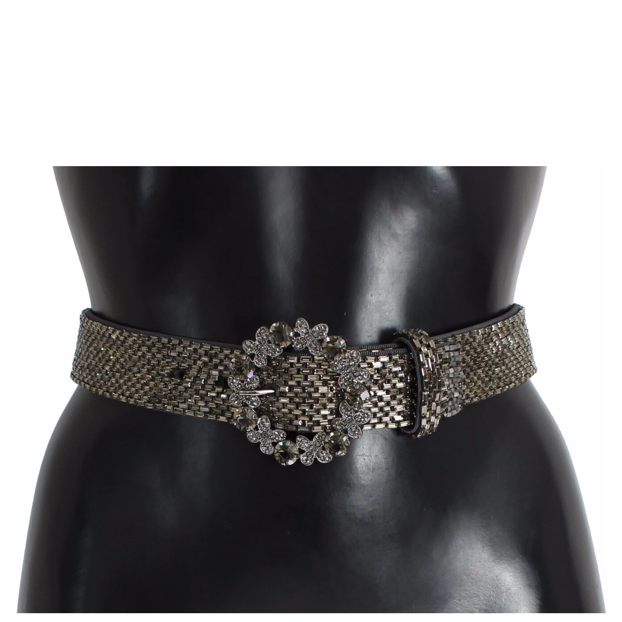Multicolor Wide Crystal Buckle Sequined Belt