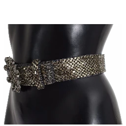 Multicolor Wide Crystal Buckle Sequined Belt