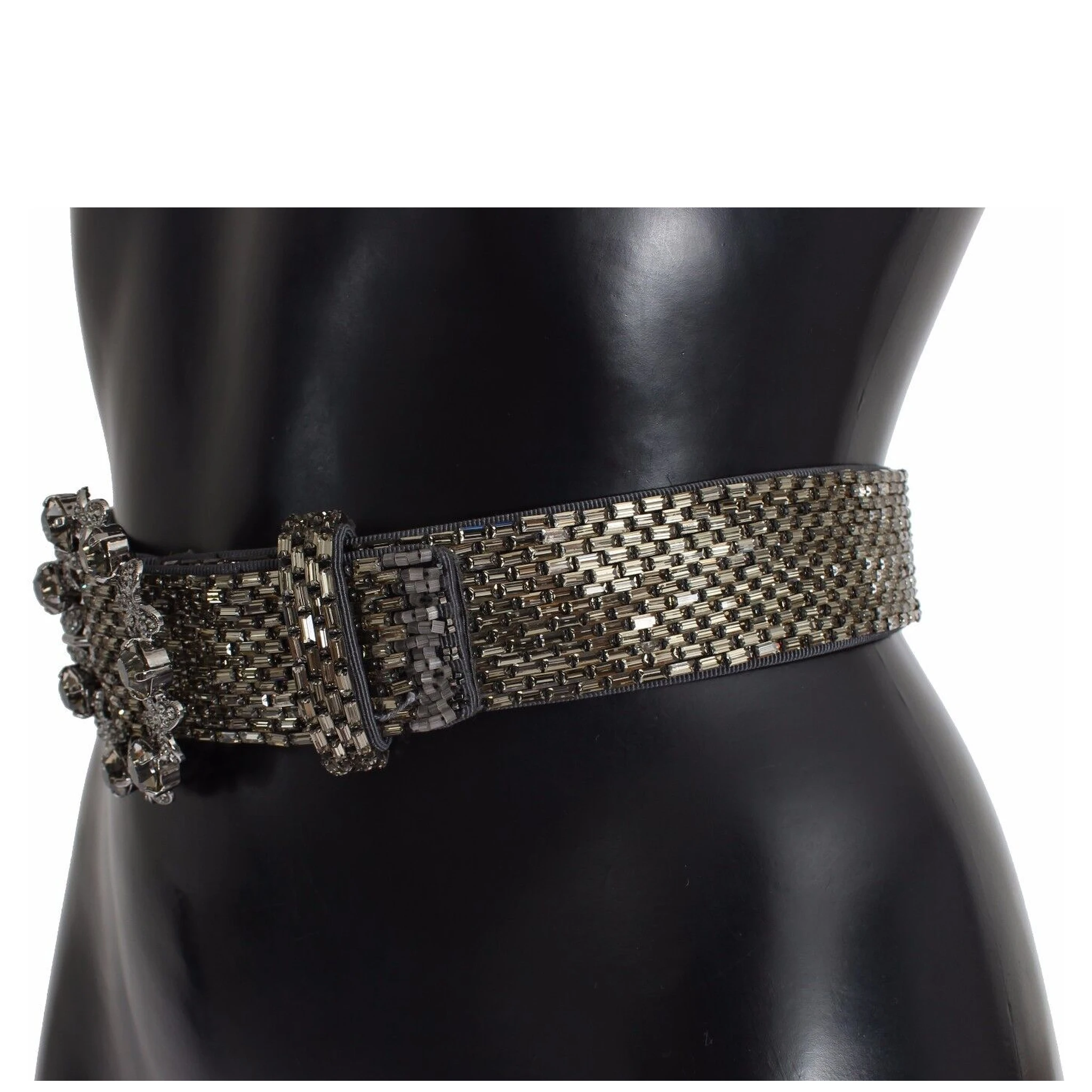 Multicolor Wide Crystal Buckle Sequined Belt