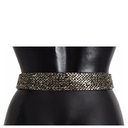 Multicolor Wide Crystal Buckle Sequined Belt