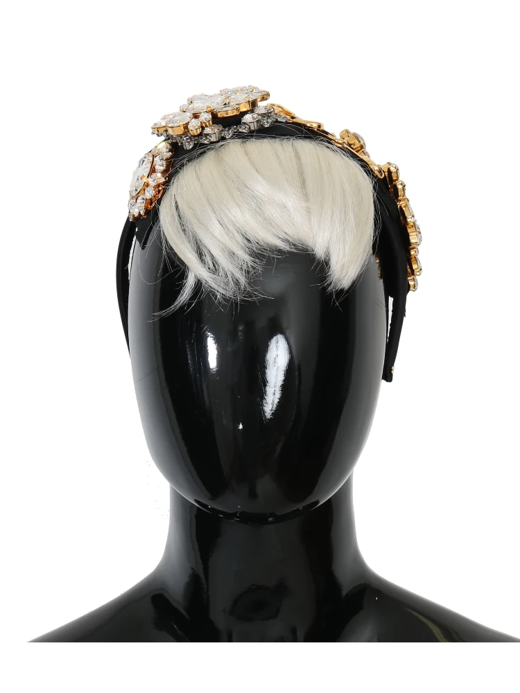 Black Crystal White Hair Parrucchiera Headband Diadem