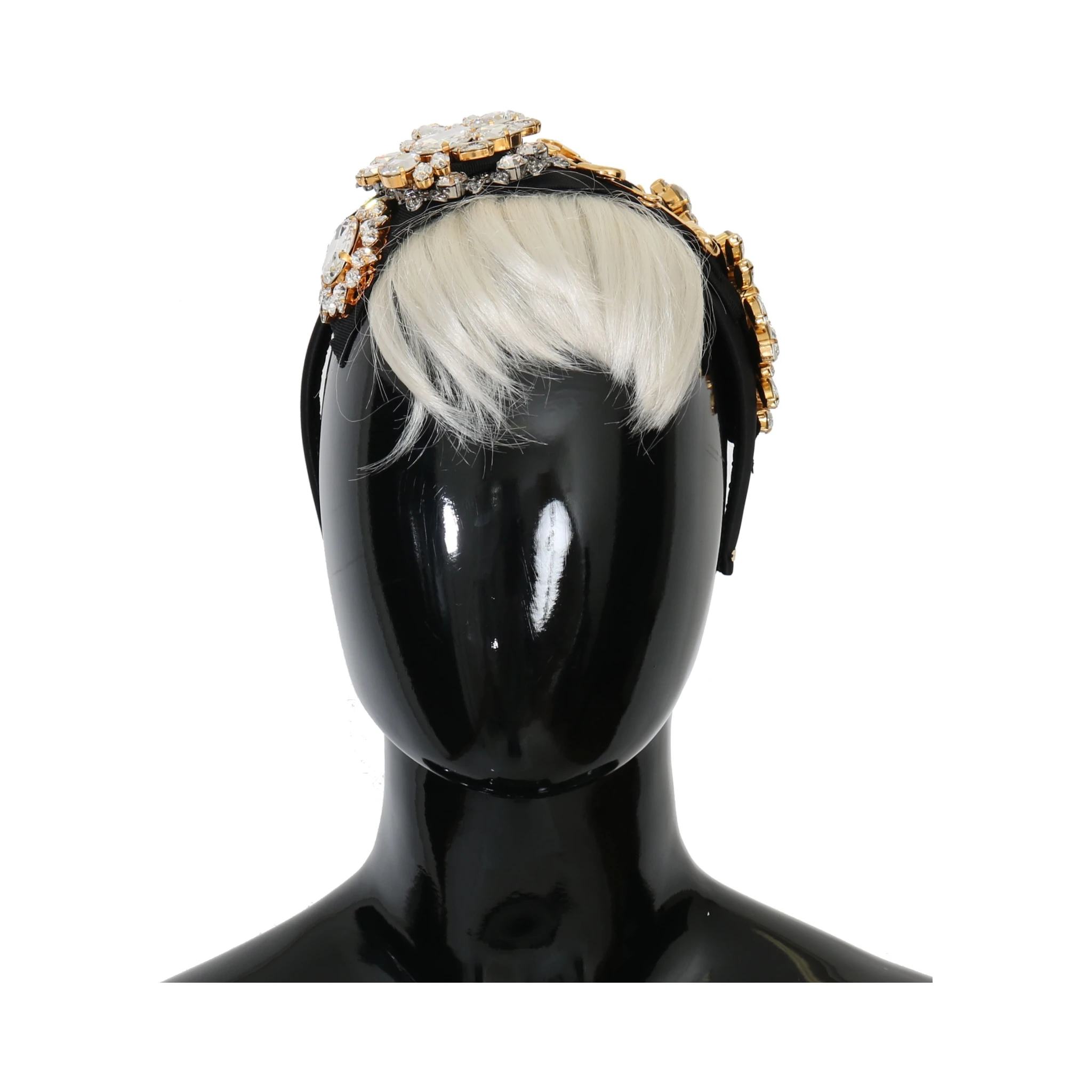 Black Crystal White Hair Parrucchiera Headband Diadem