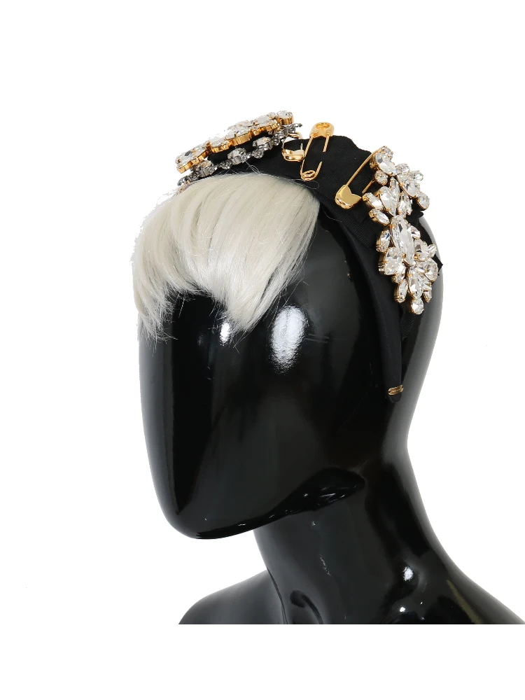Black Crystal White Hair Parrucchiera Headband Diadem alternative