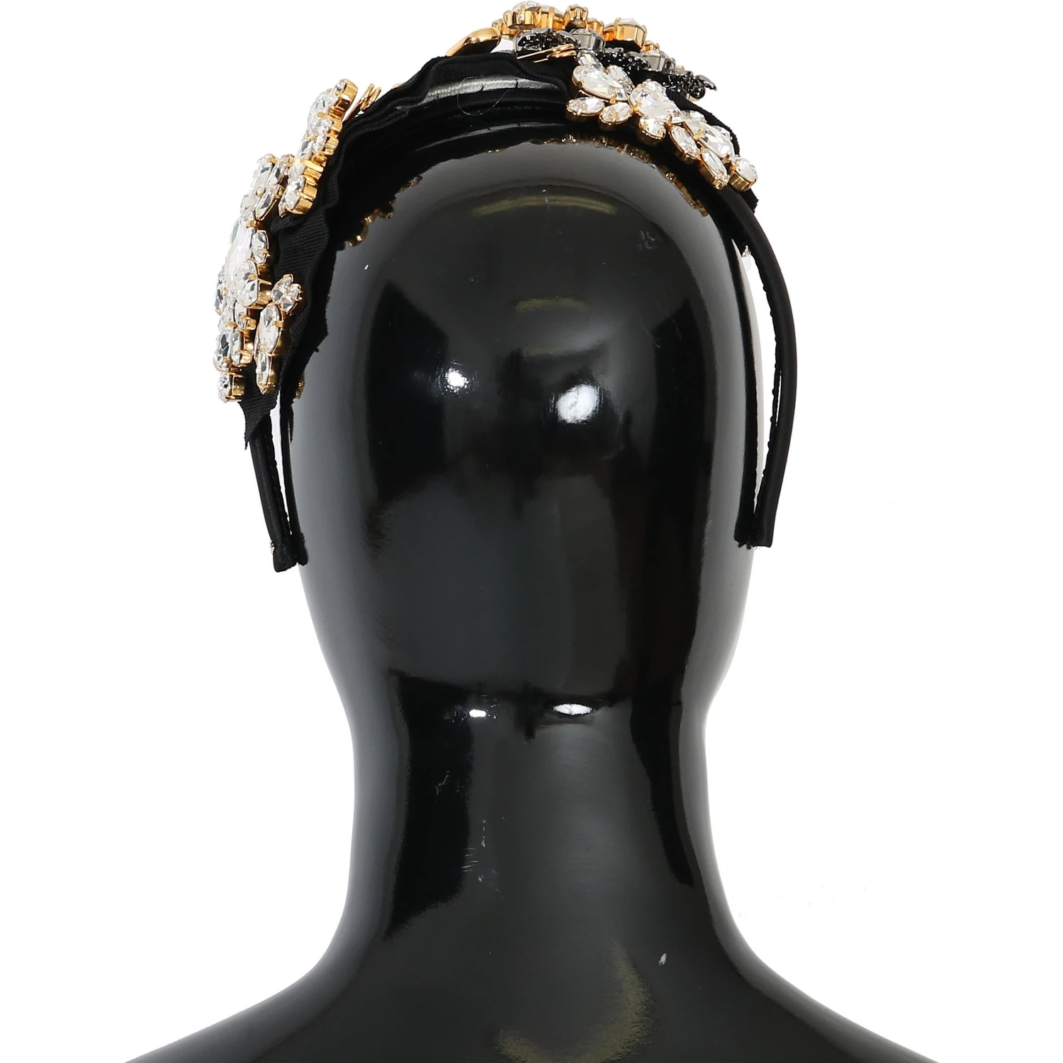 Black Crystal White Hair Parrucchiera Headband Diadem