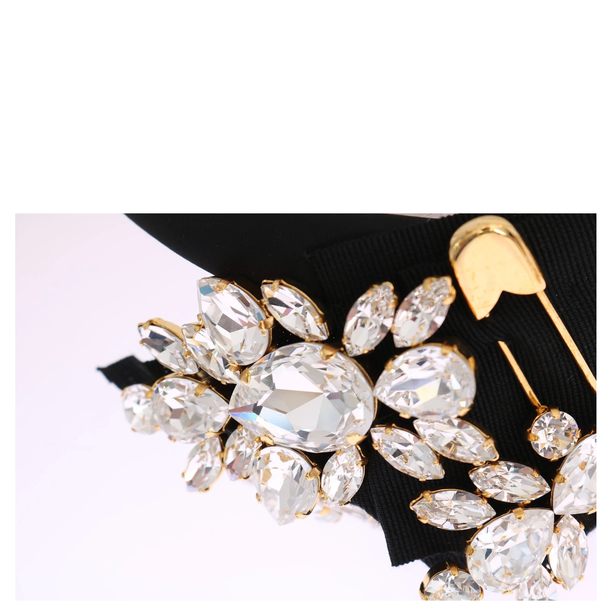 Black Crystal White Hair Parrucchiera Headband Diadem