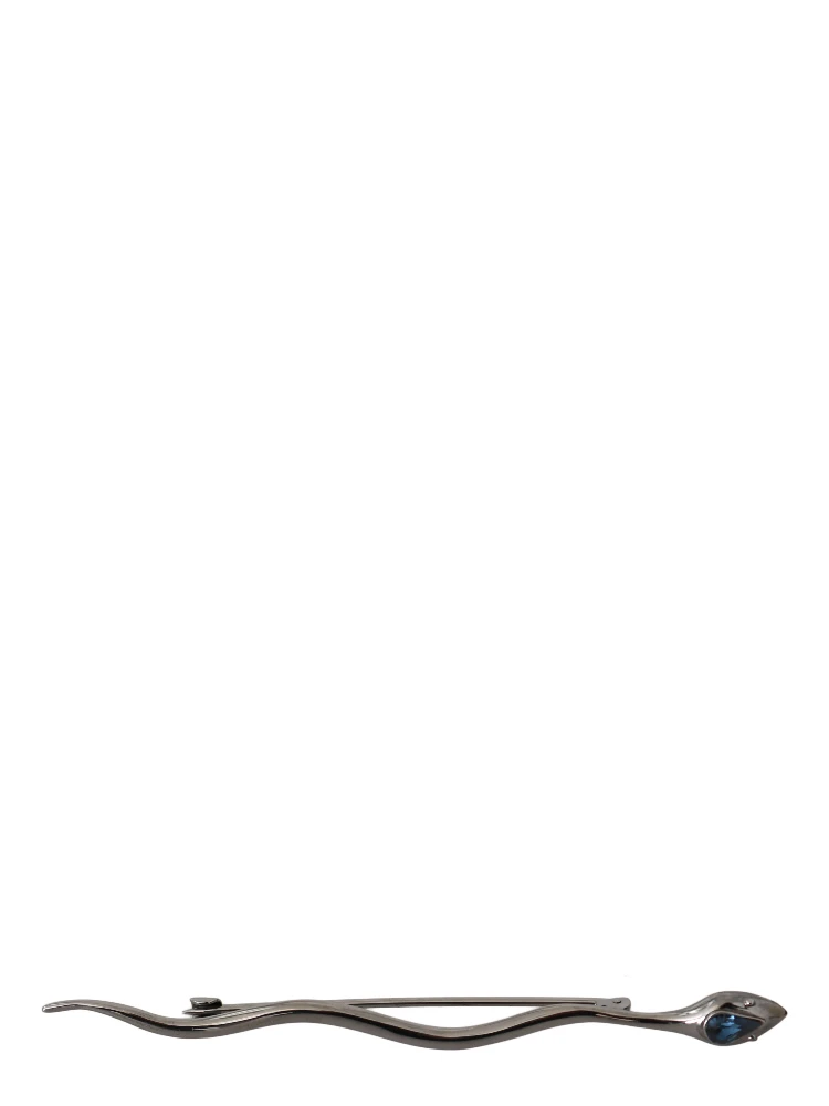 Silver Brass Crystal Spilla Serpente Brooch Pin