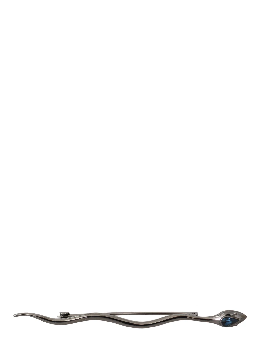 Silver Brass Crystal Spilla Serpente Brooch Pin