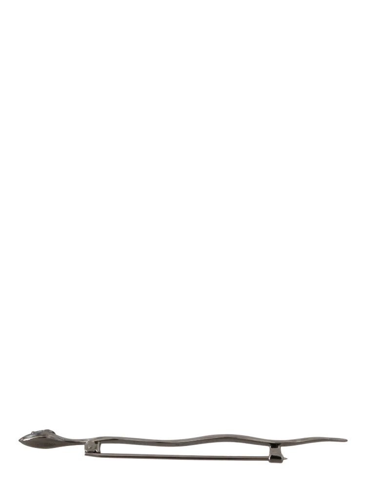 Silver Brass Crystal Spilla Serpente Brooch Pin alternative