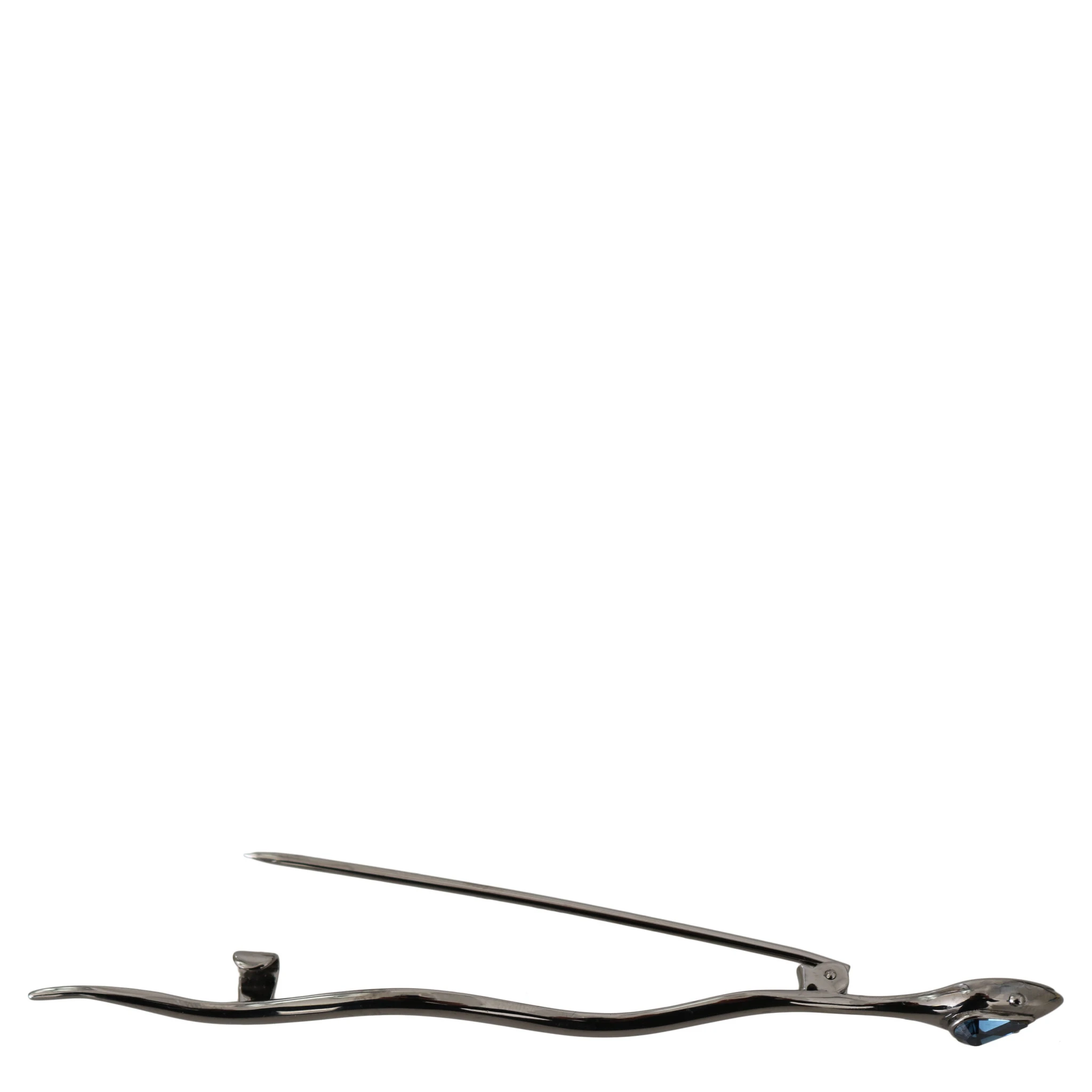 Silver Brass Crystal Spilla Serpente Brooch Pin