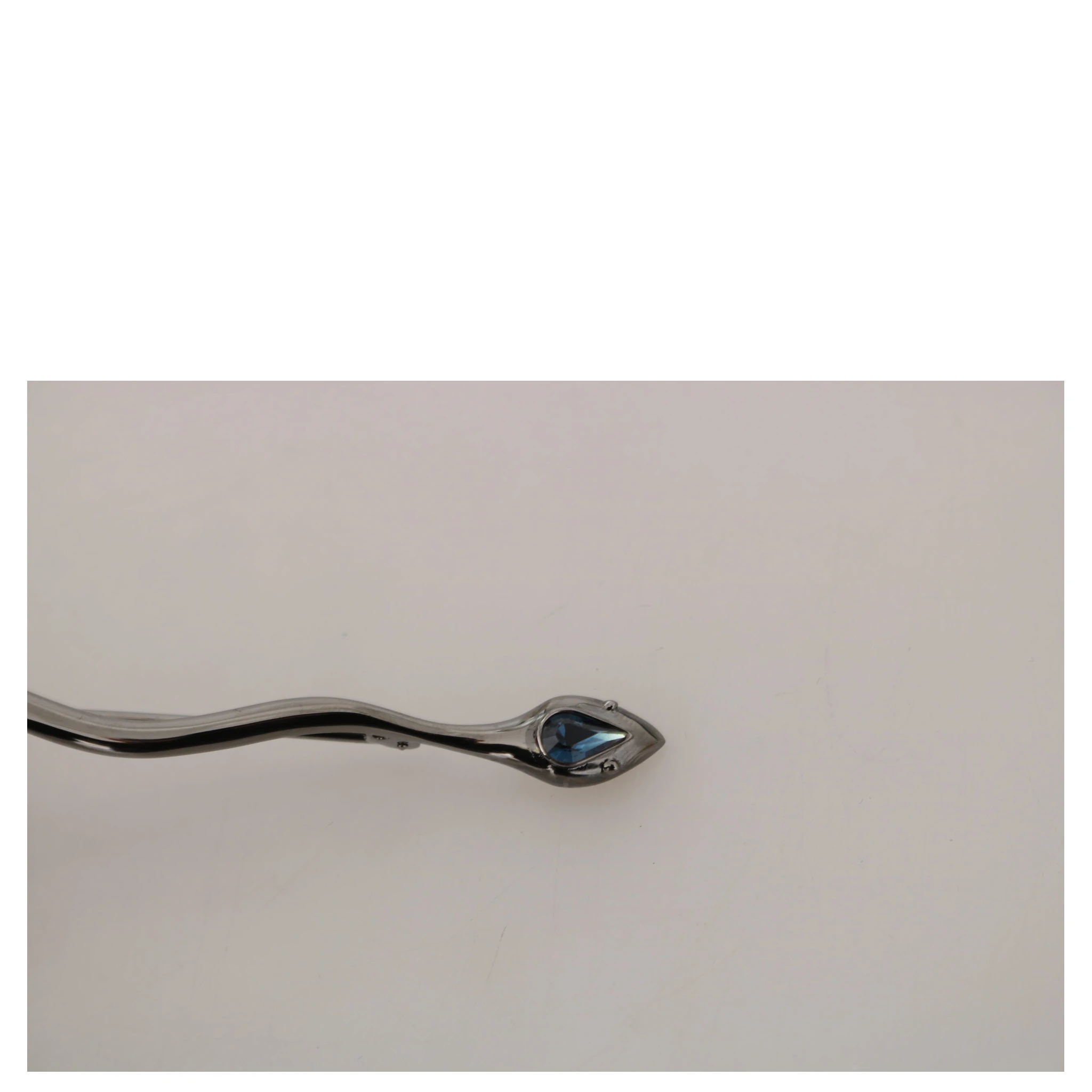 Silver Brass Crystal Spilla Serpente Brooch Pin