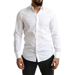 White MARTINI Cotton Dress Formal Shirt