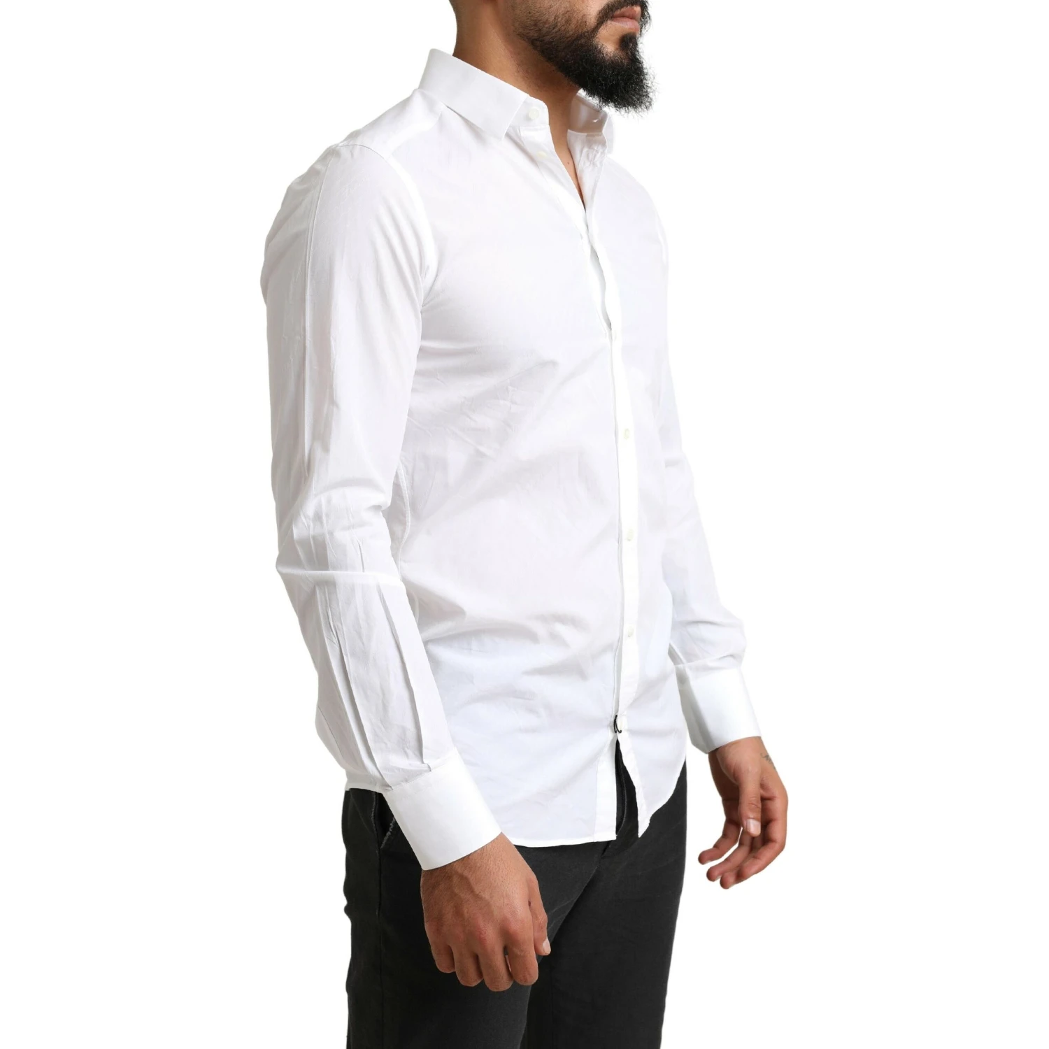 White MARTINI Cotton Dress Formal Shirt