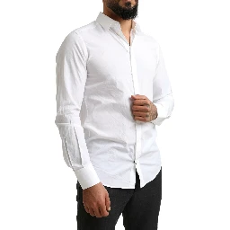 White MARTINI Cotton Dress Formal Shirt