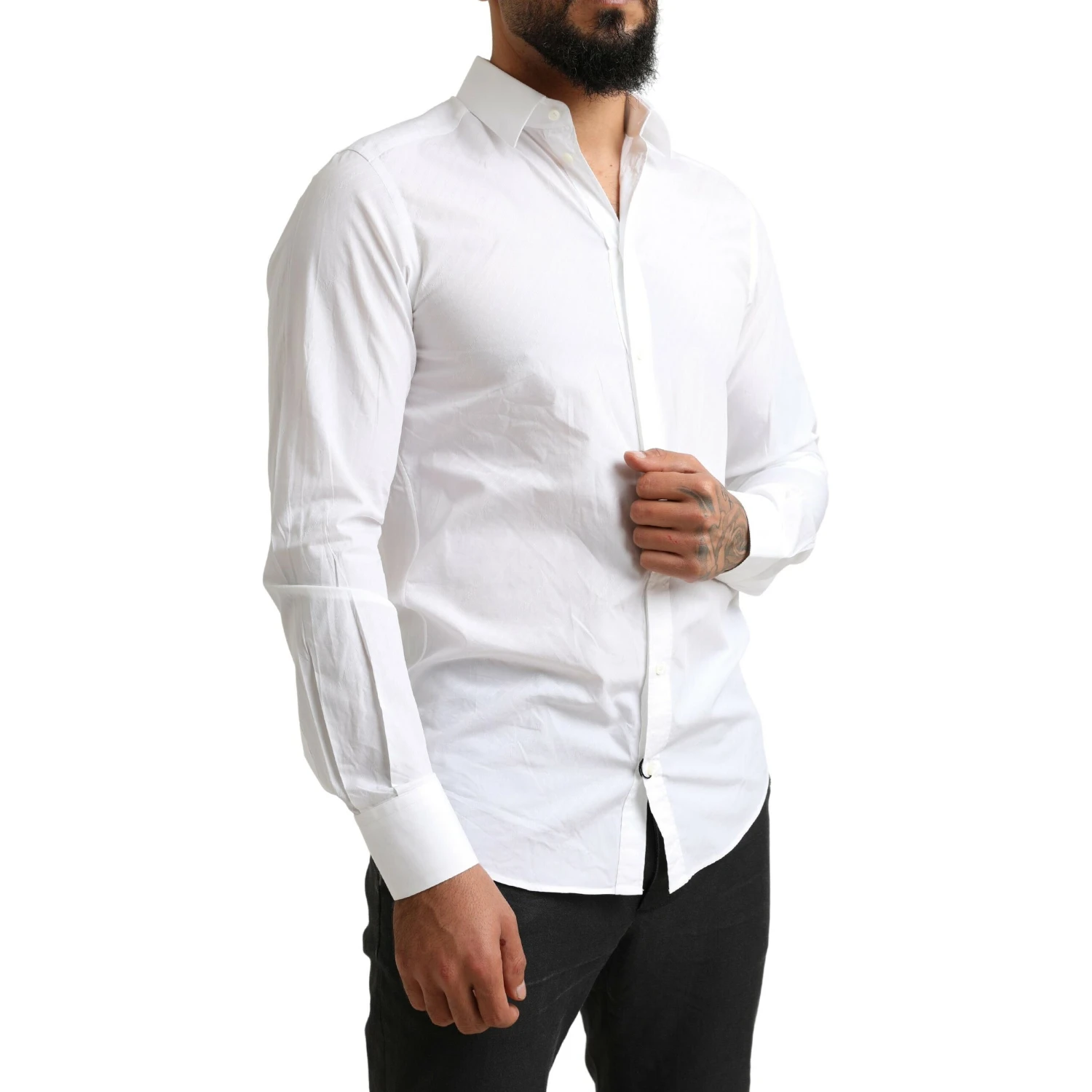 White MARTINI Cotton Dress Formal Shirt