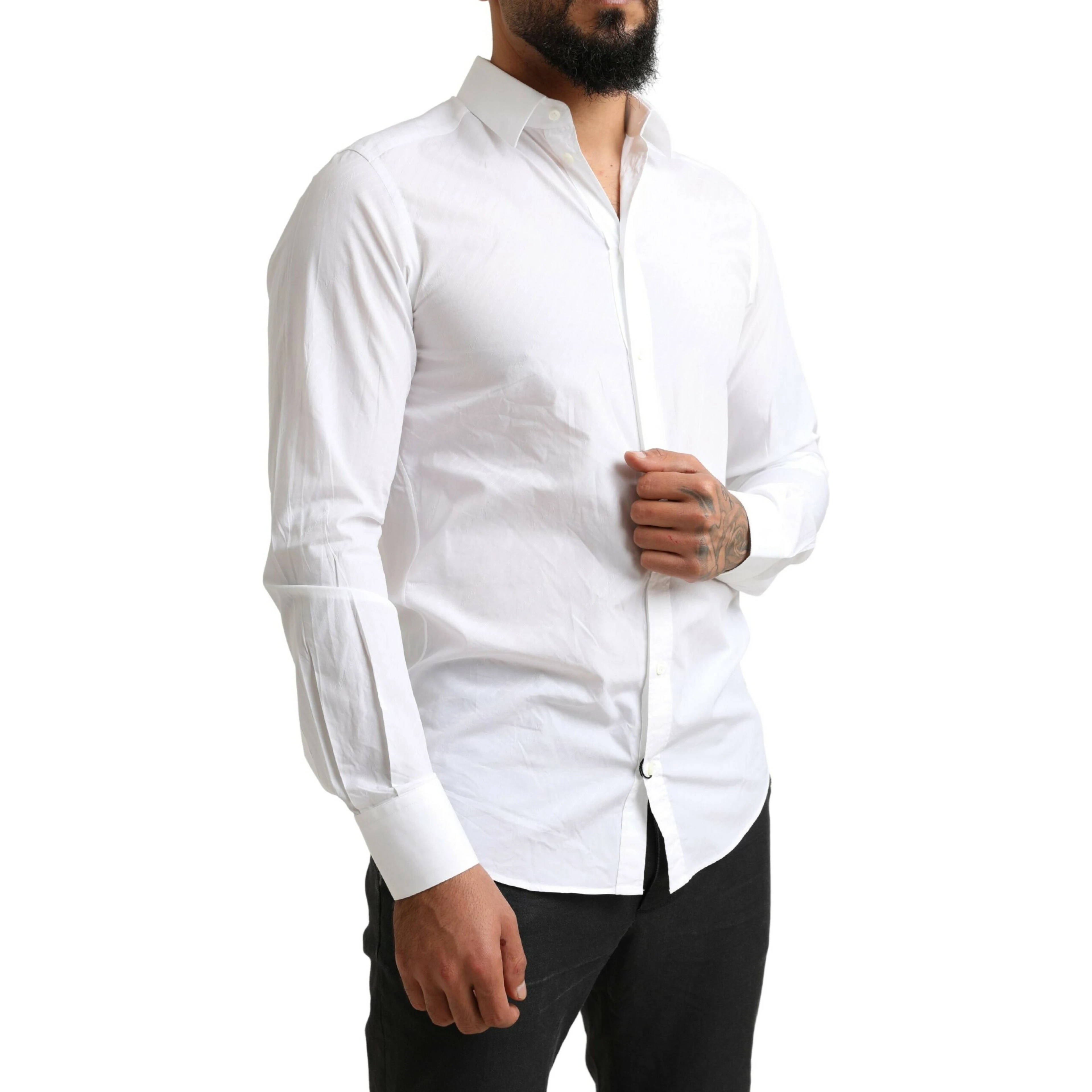 White MARTINI Cotton Dress Formal Shirt