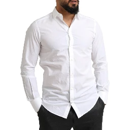 White MARTINI Cotton Dress Formal Shirt