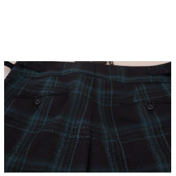 Blue Purple Plaid Wool Trousers Pants
