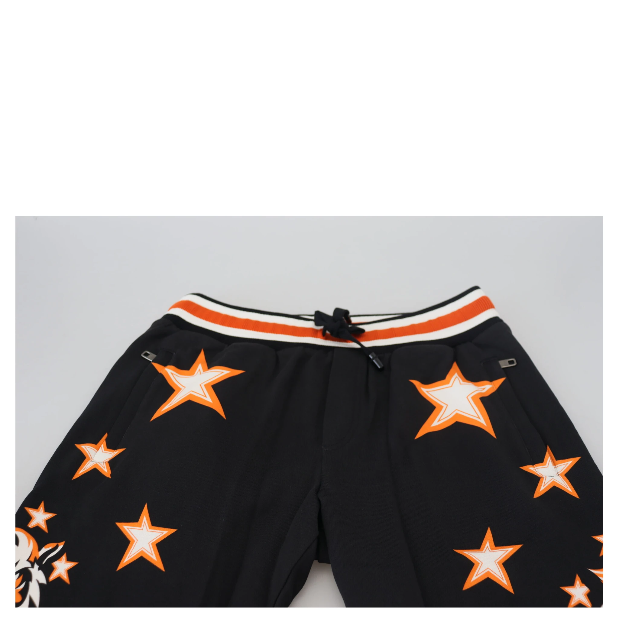 Black Orange Star Trousers Sport Pants