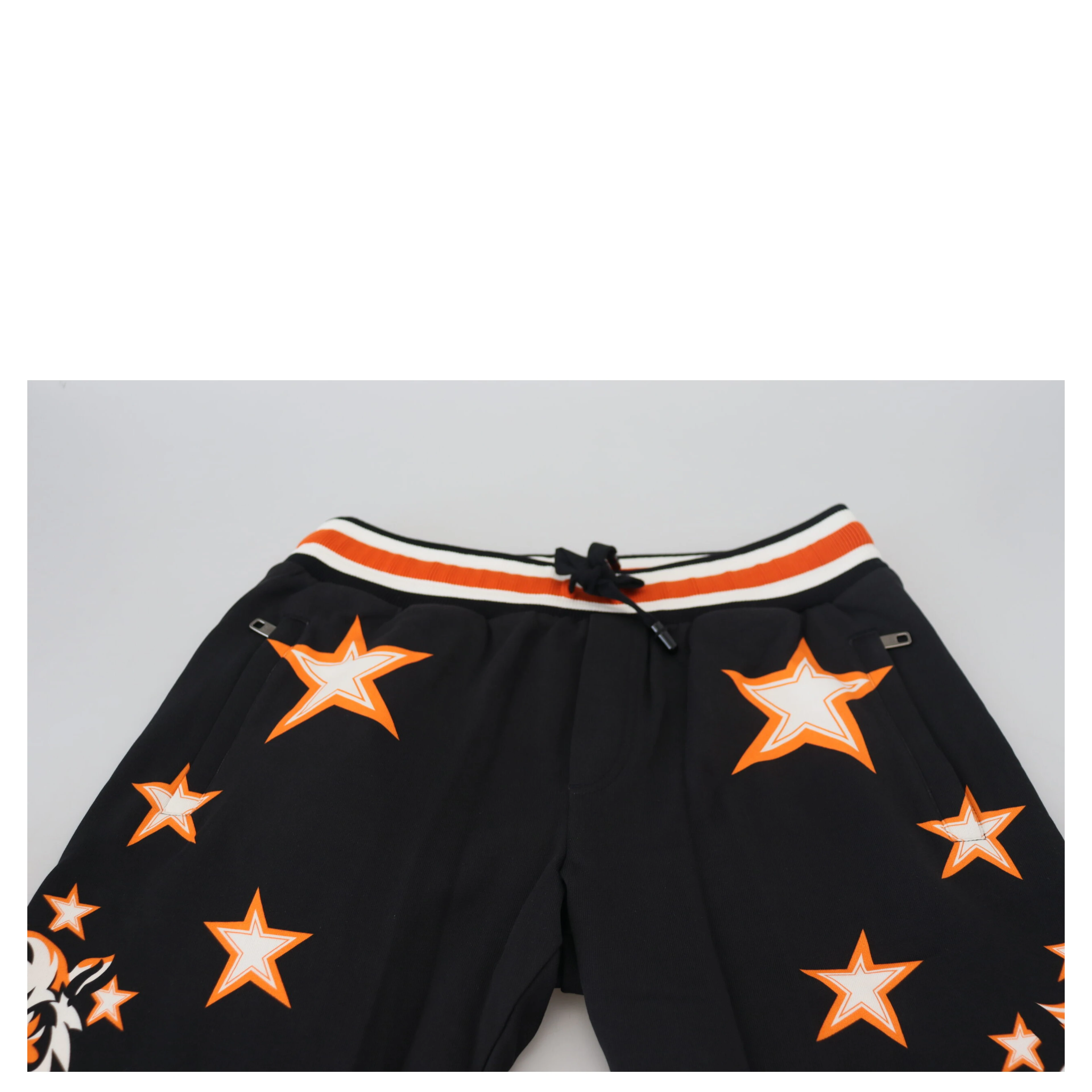 Black Orange Star Trousers Sport Pants