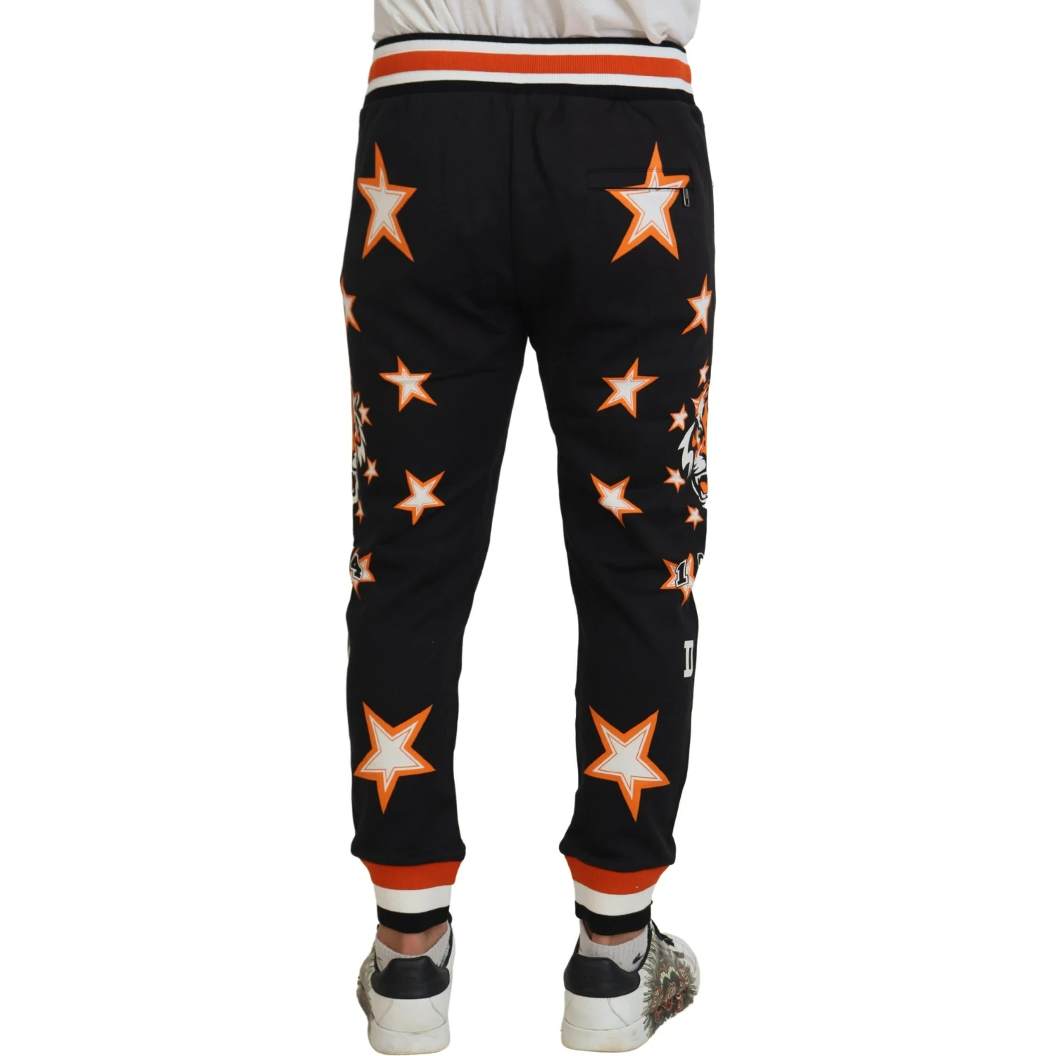 Black Orange Star Trousers Sport Pants