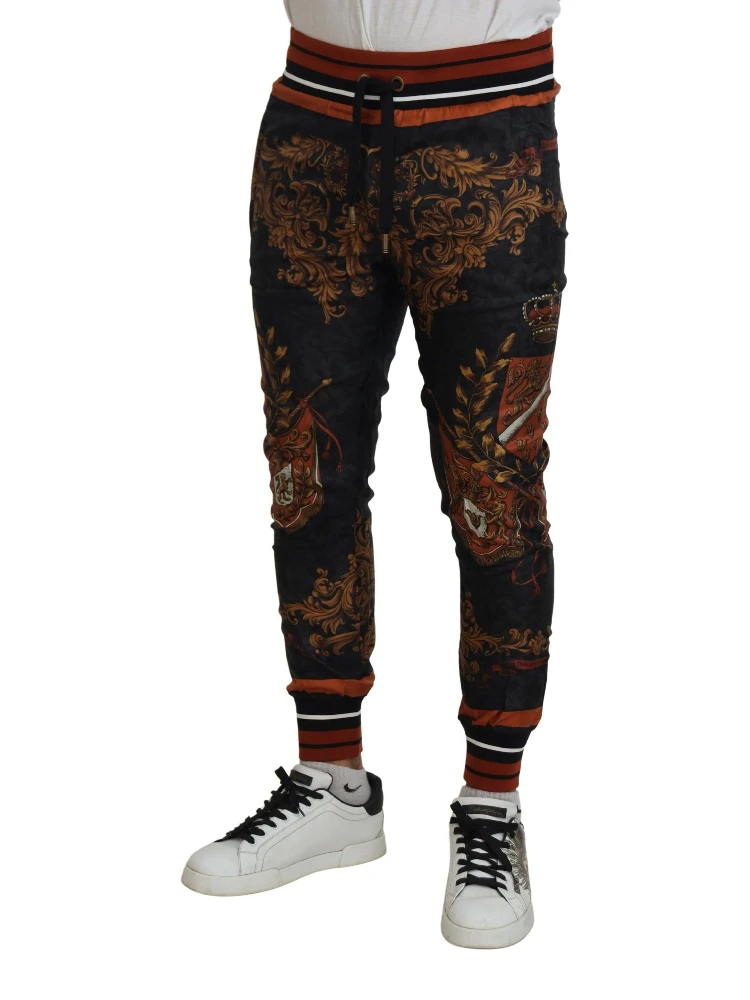 Gray Silk Baroque Crown Trousers Sport Pants alternative