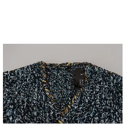 Blue Button Cardigan Fatto A Mano Sweater