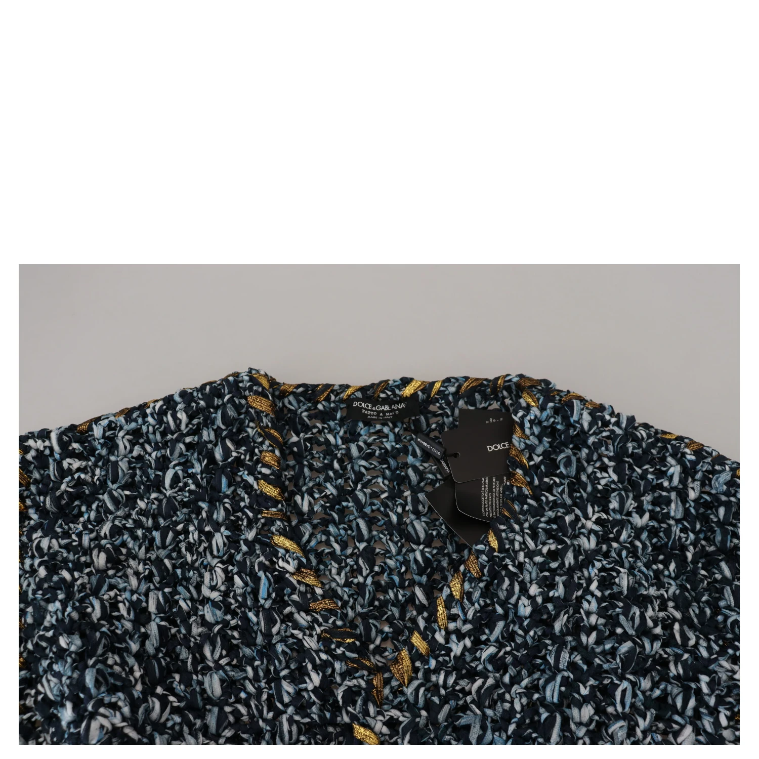 Blue Button Cardigan Fatto A Mano Sweater