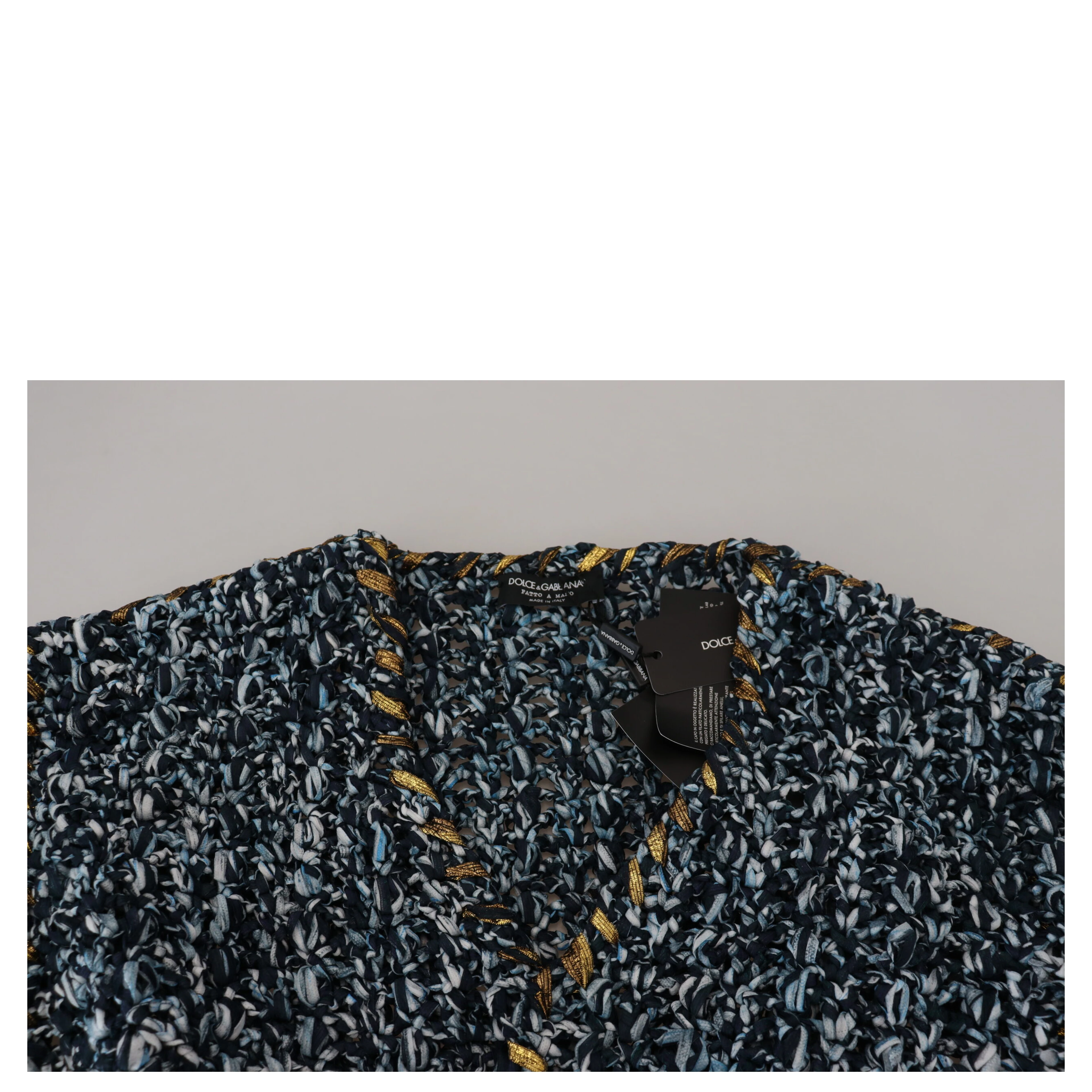Blue Button Cardigan Fatto A Mano Sweater