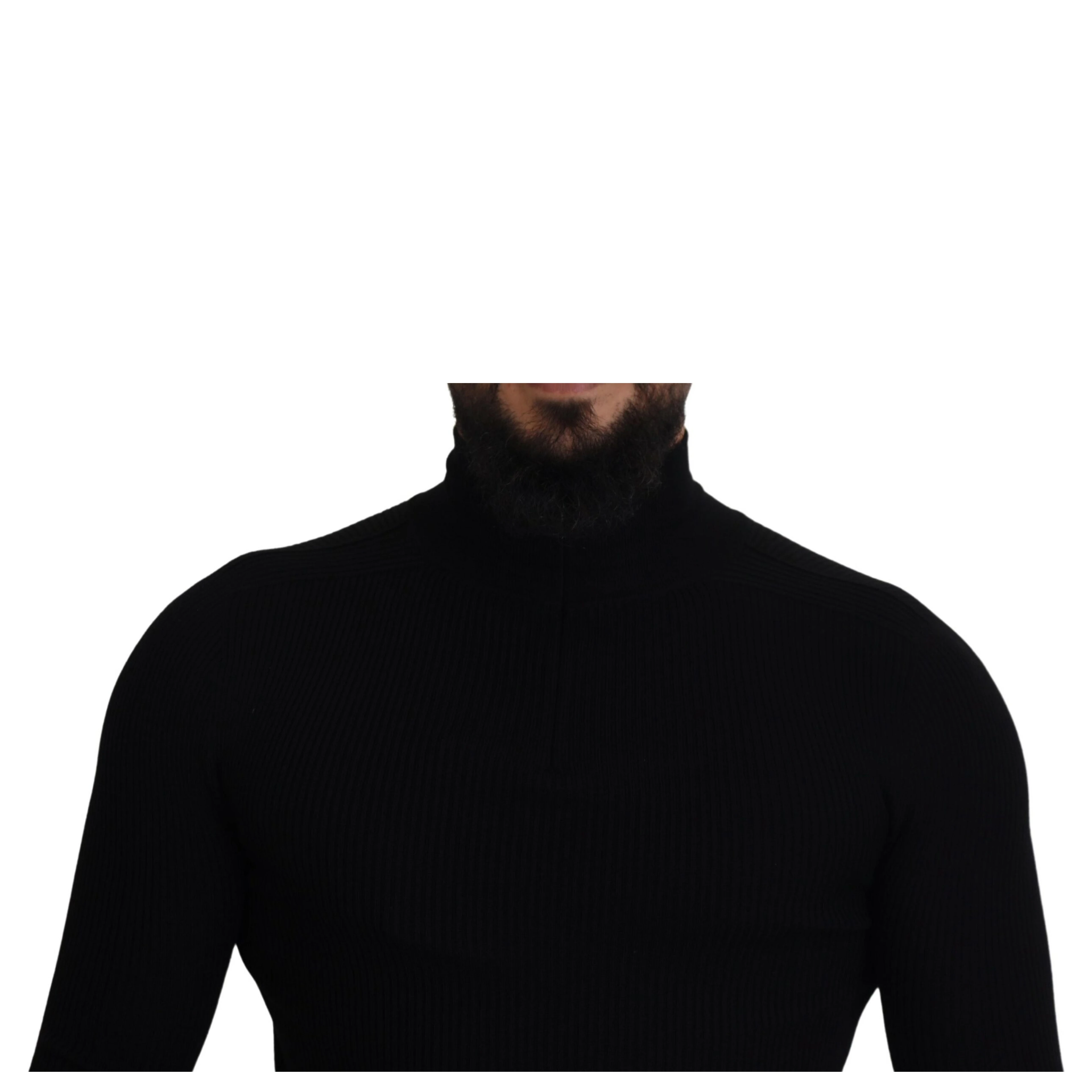 Black Half Zip Turtleneck Pullover Sweater