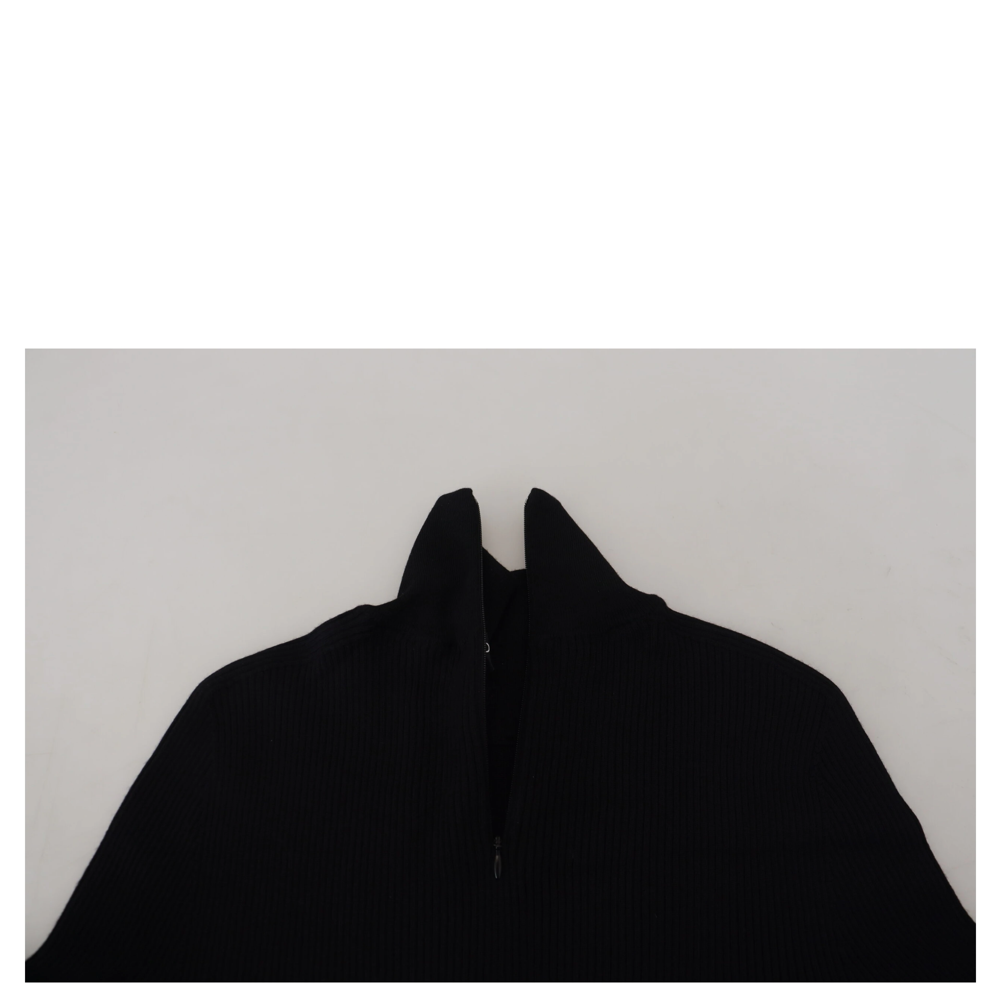 Black Half Zip Turtleneck Pullover Sweater