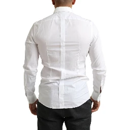 White Tuxedo Slim Fit Baroque Shirt