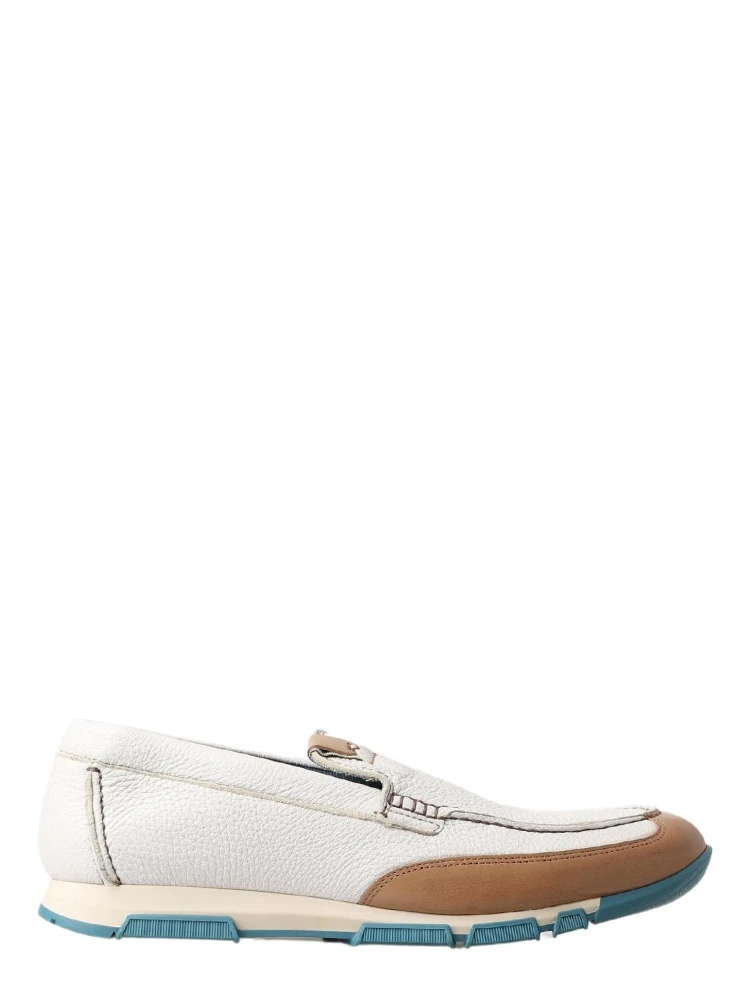 White Leather Loafers Moccasins Shoes