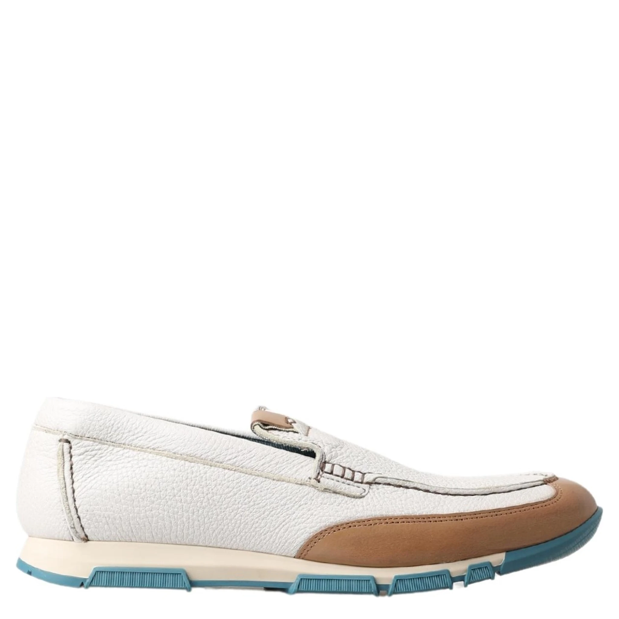 White Leather Loafers Moccasins Shoes