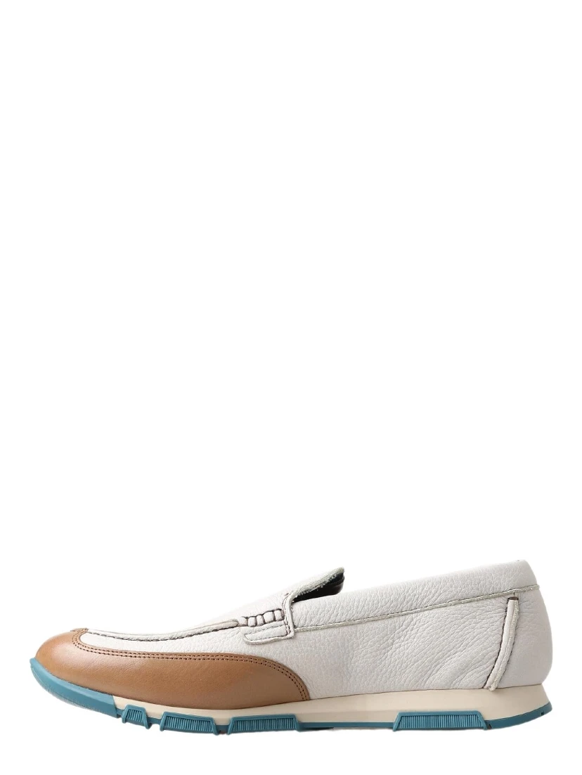 White Leather Loafers Moccasins Shoes