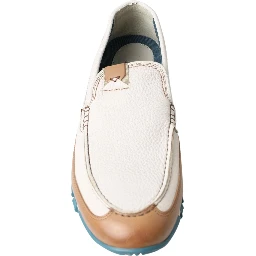 White Leather Loafers Moccasins Shoes