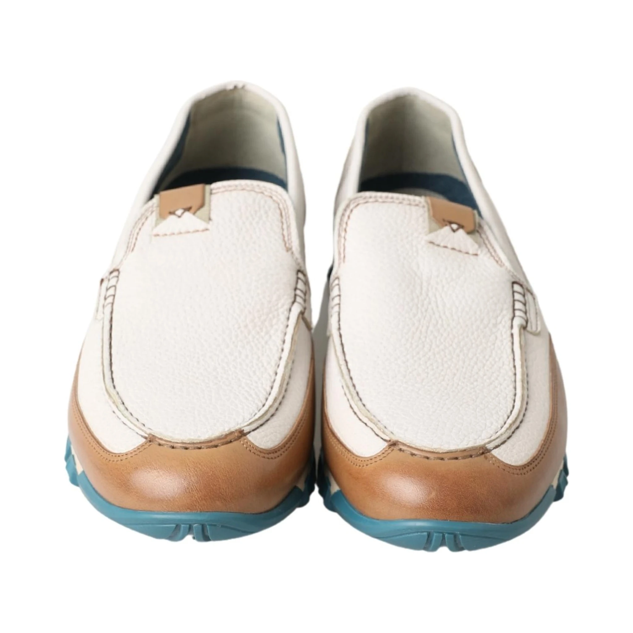 White Leather Loafers Moccasins Shoes