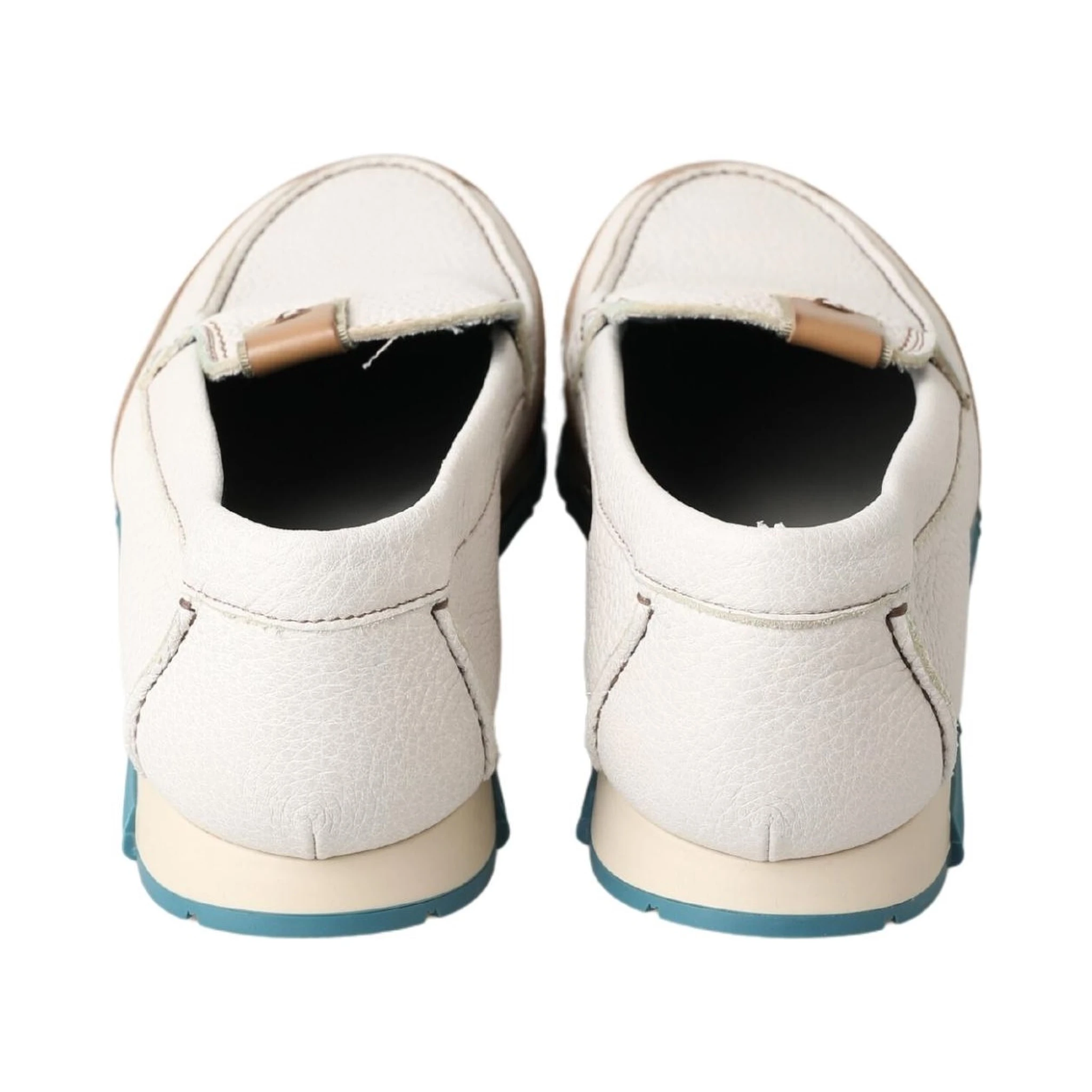 White Leather Loafers Moccasins Shoes